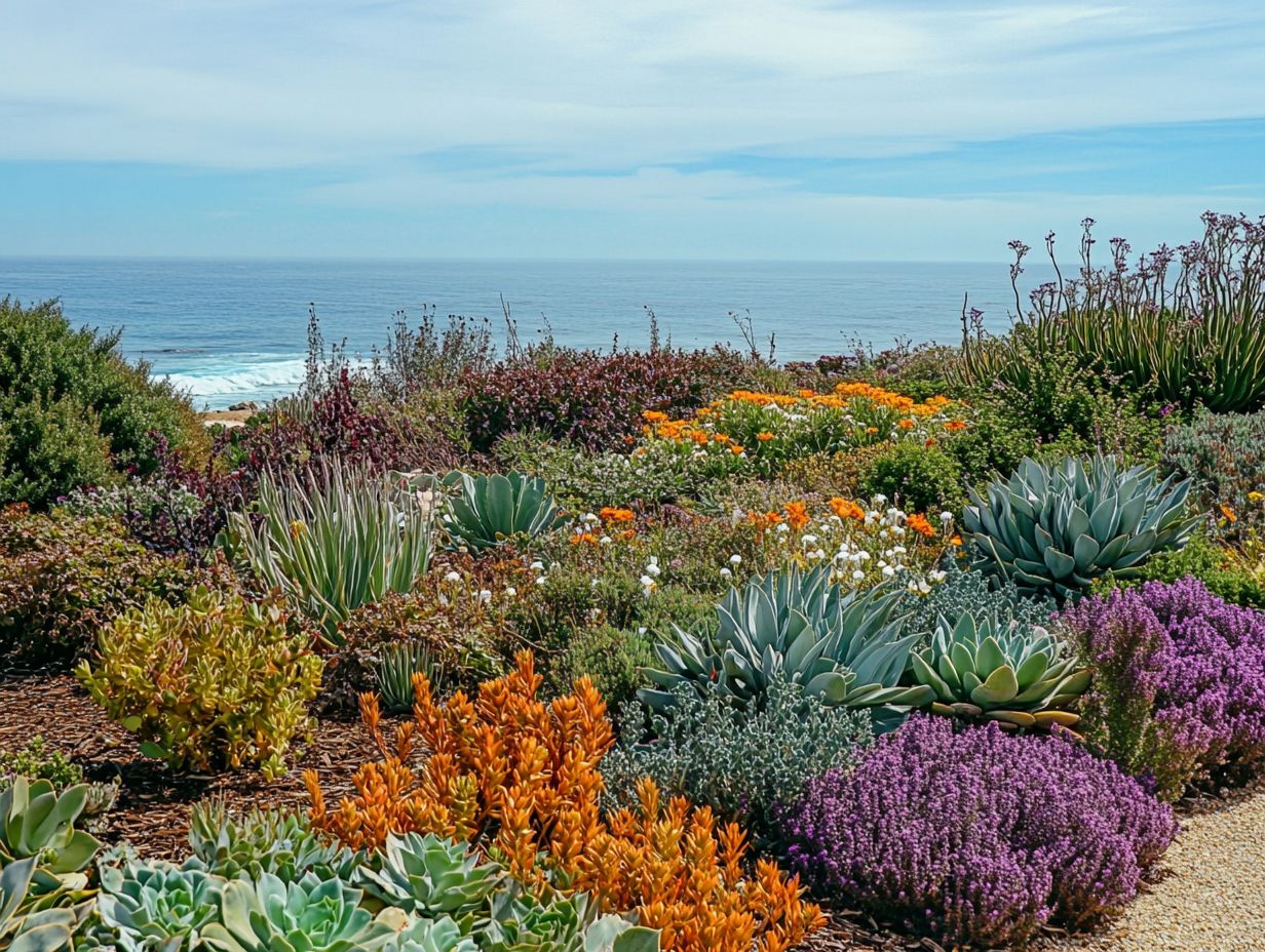 Vibrant succulents in a coastal garden