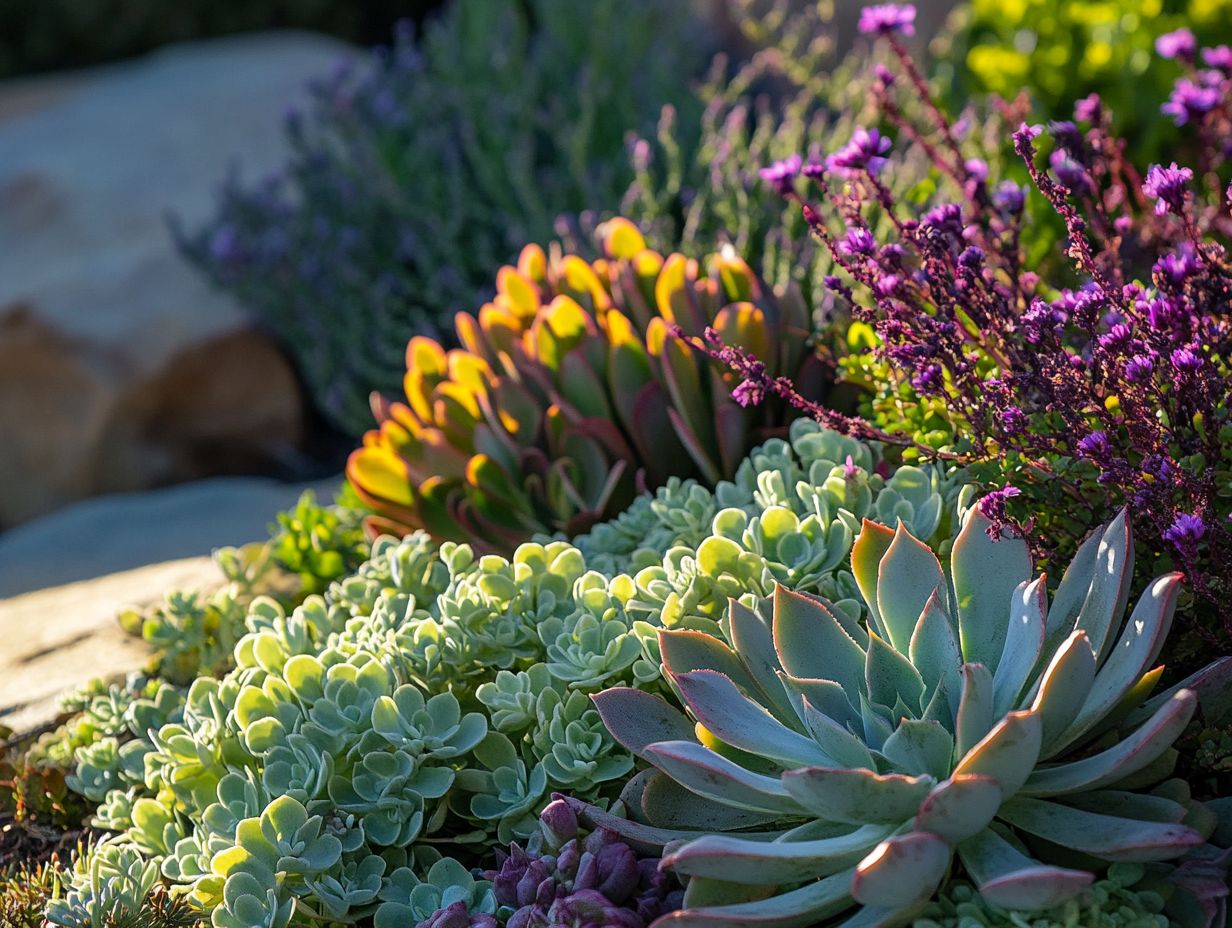 Image showcasing various drought-resistant ground covers