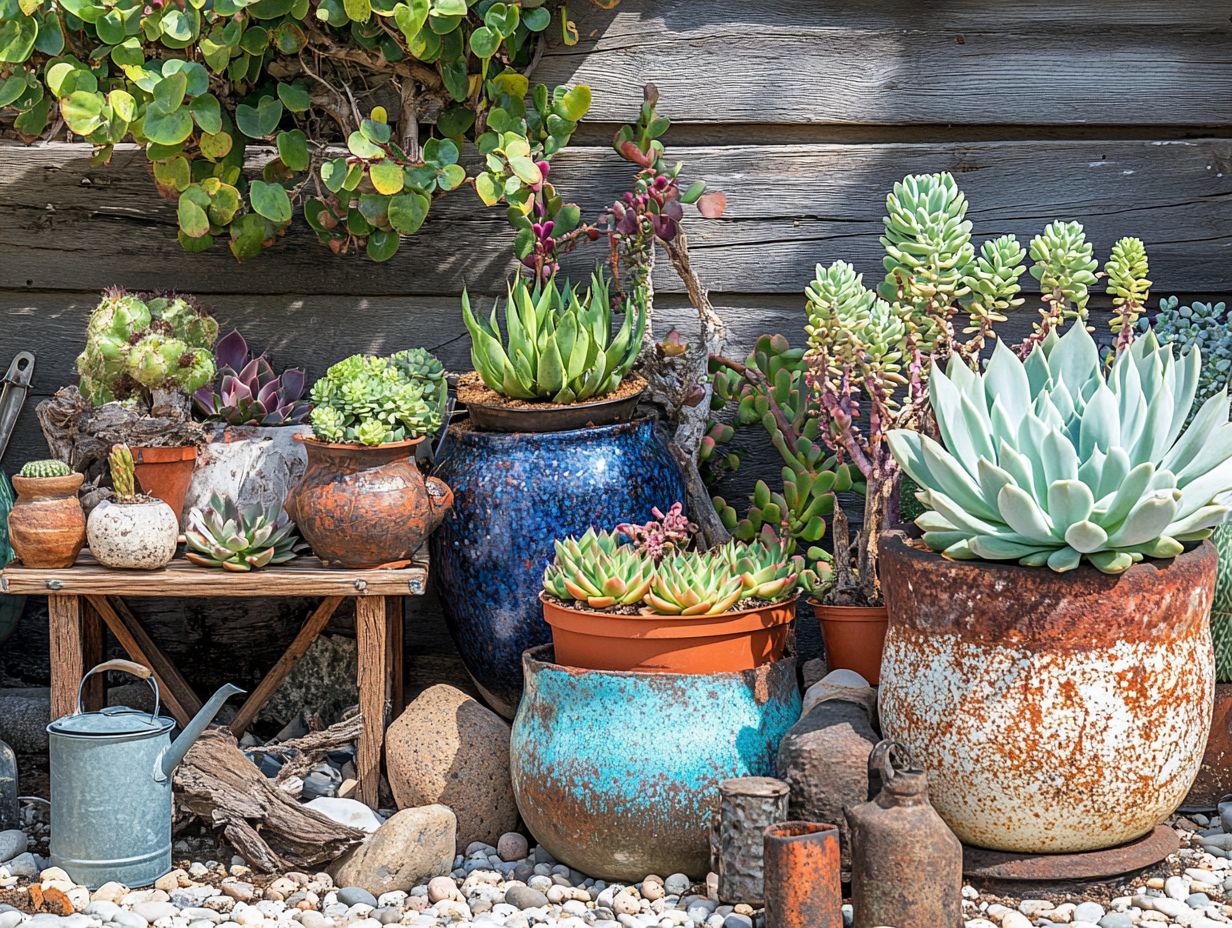 Creative uses for drought-tolerant pots in sustainable gardening.