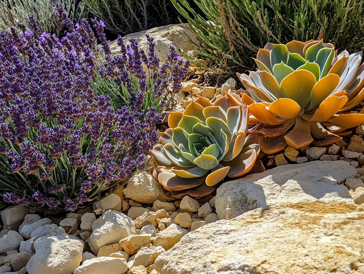 Diverse drought-resistant plants in a sustainable garden