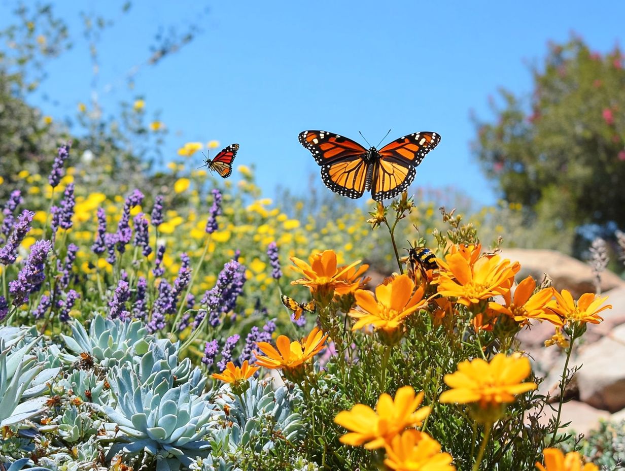 Illustration of drought-resistant plants for wildlife gardens