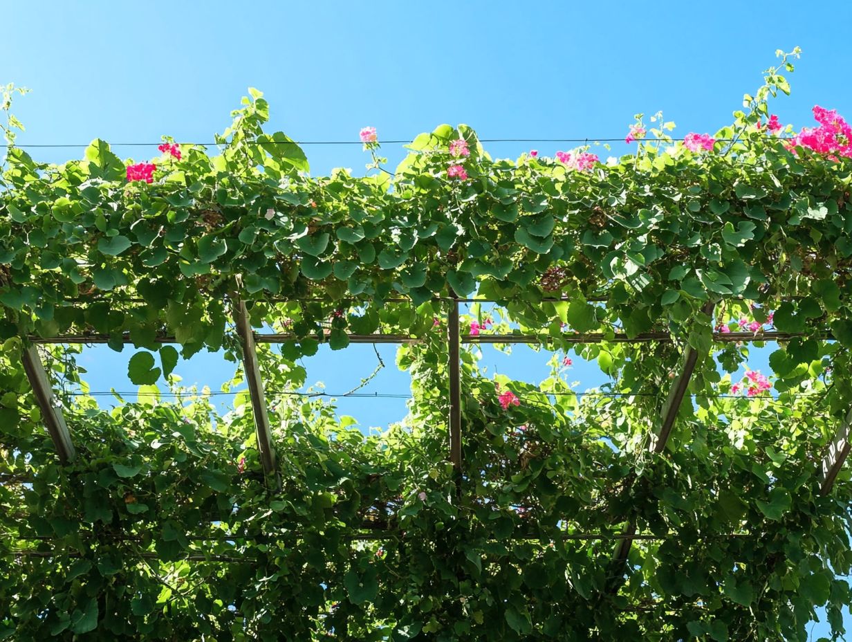 Honeysuckle climbing a trellis