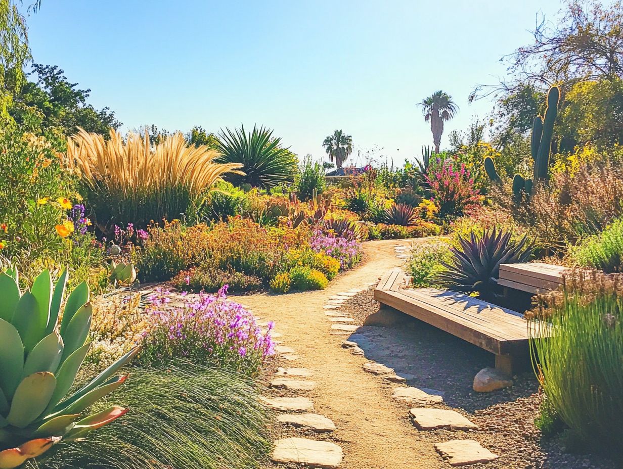 A beautiful drought-tolerant garden showcasing vibrant succulents.