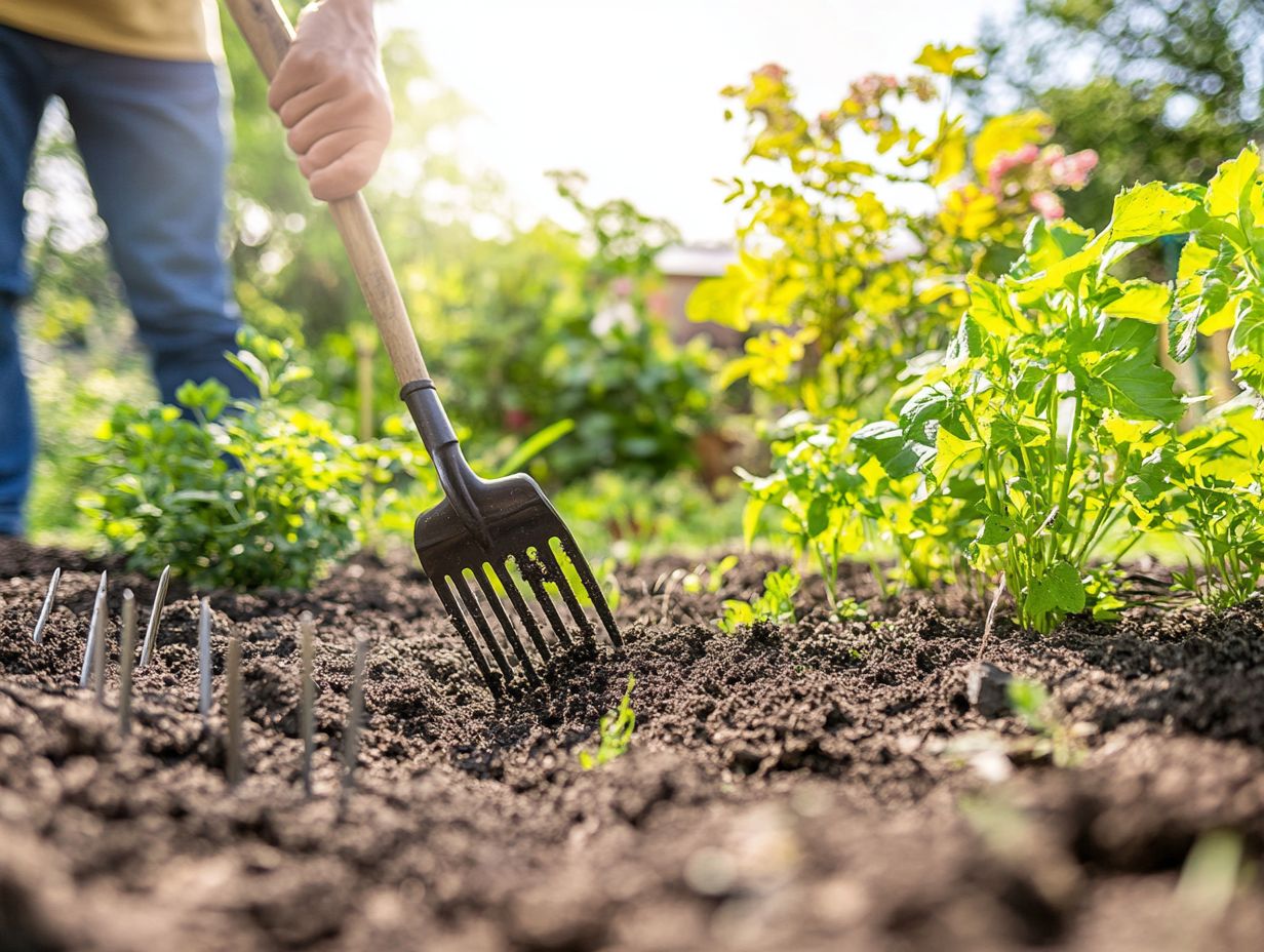 Visual summary of five methods to improve soil aeration.