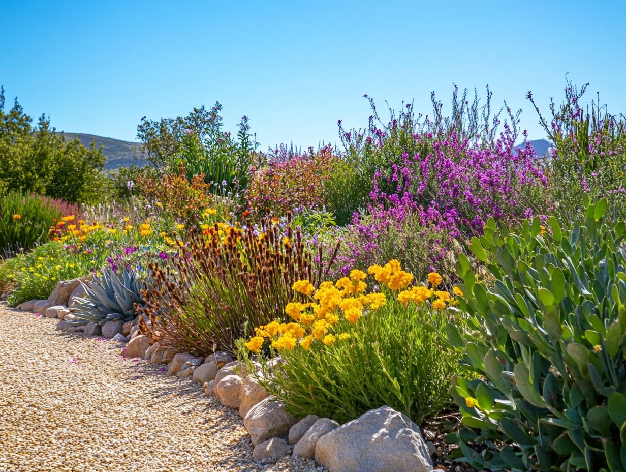 A beautiful landscape showcasing diverse plant combinations for drought resistance.