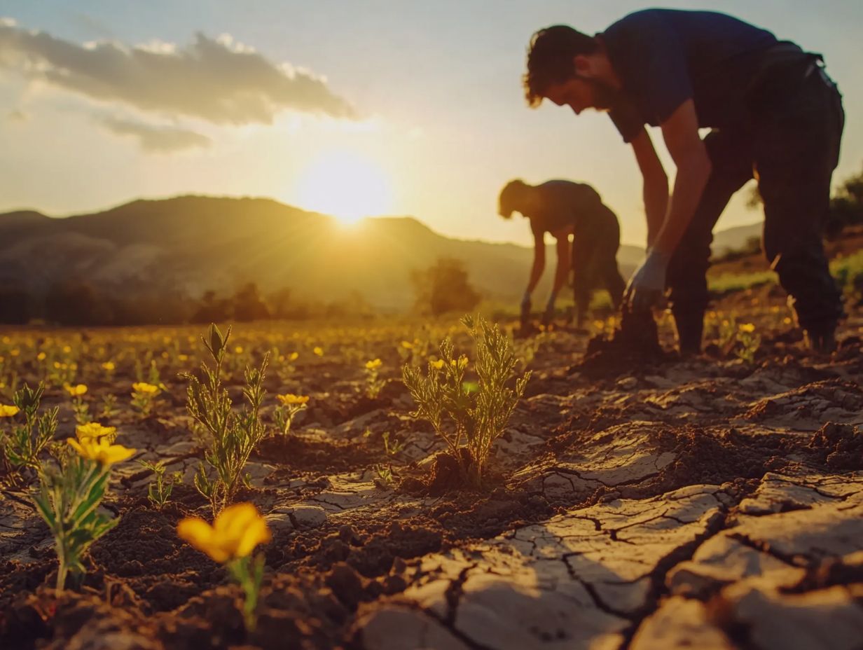 Examples of drought-resistant plants in a garden