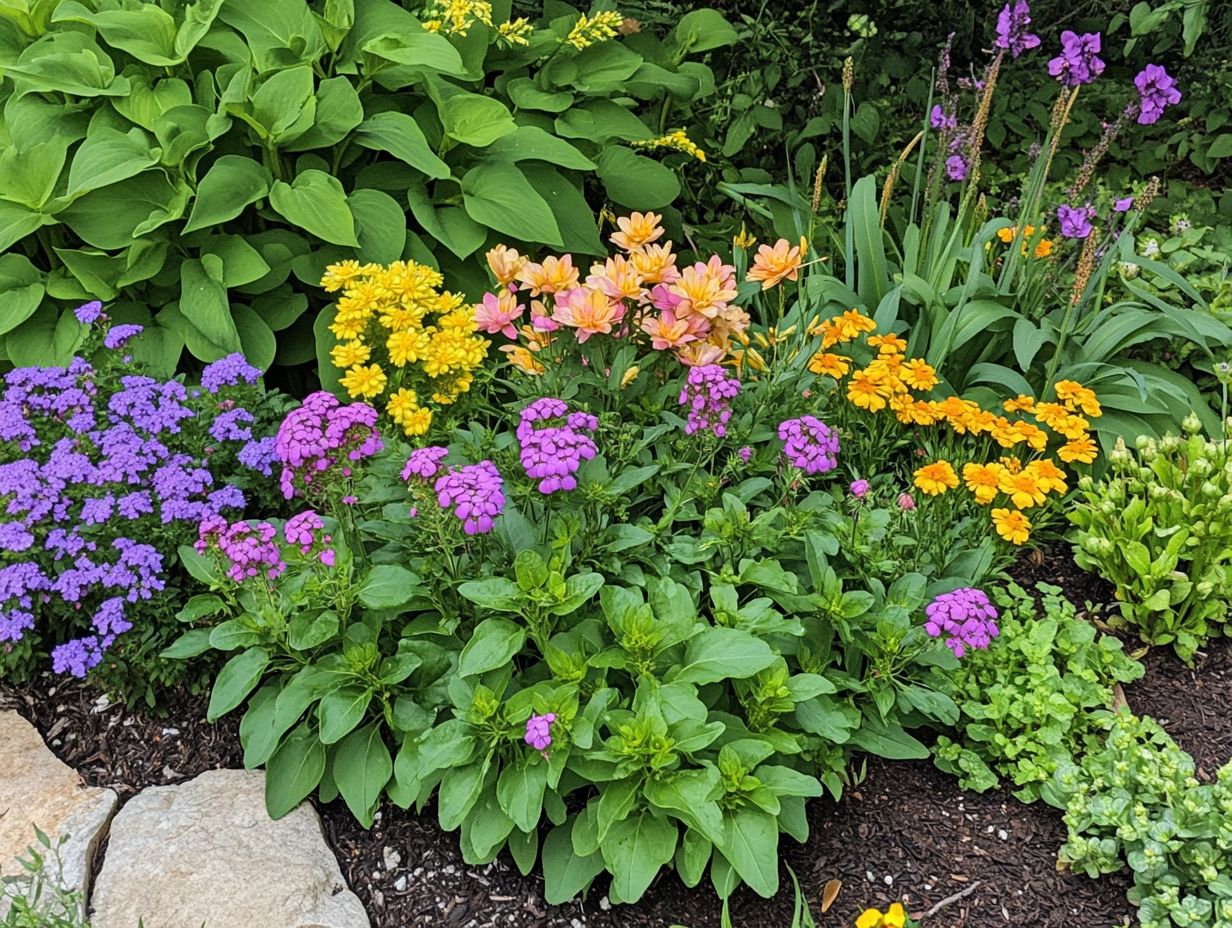 Vibrant Gaillardia flowers in a garden setting.