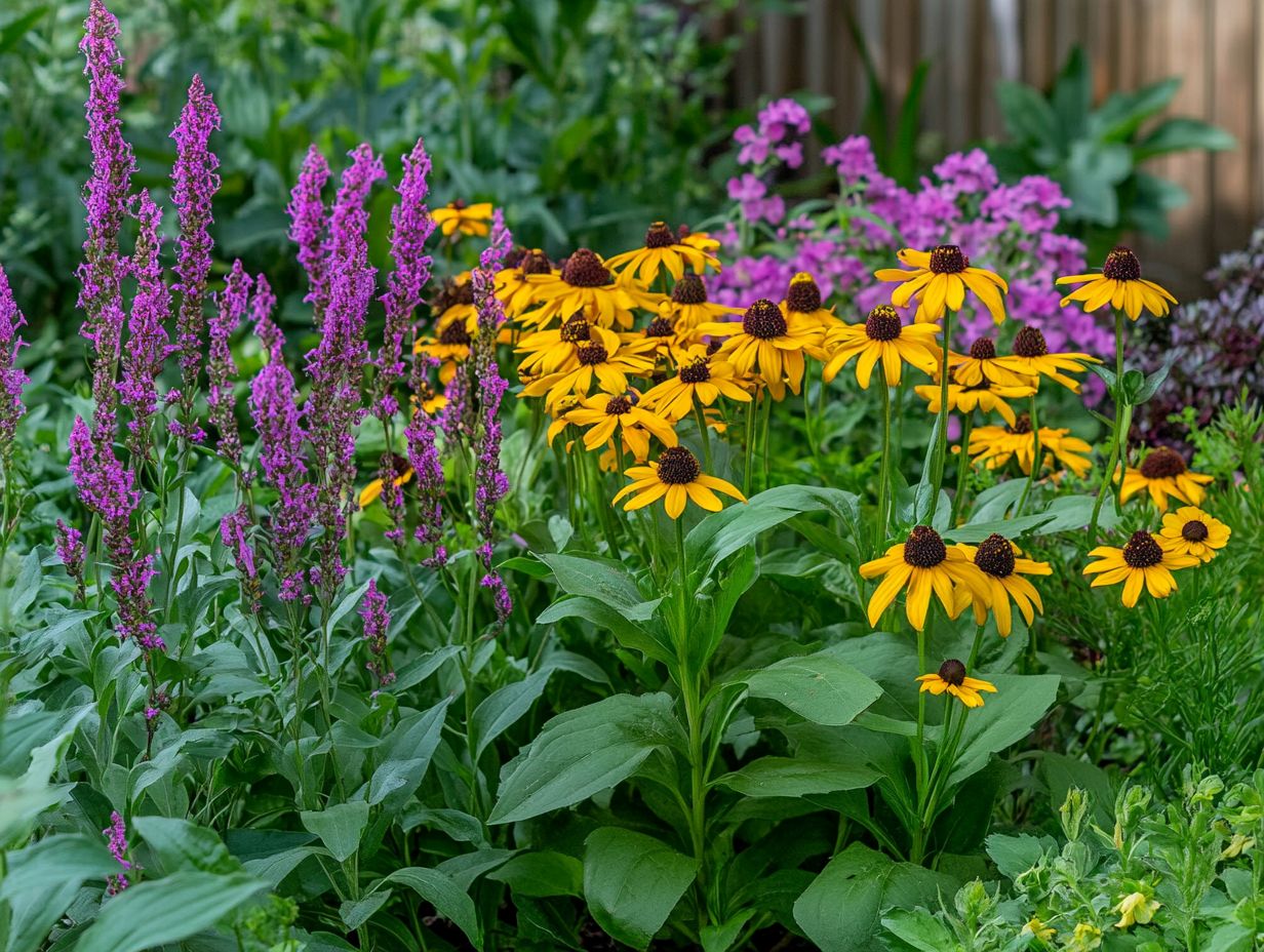 Image showcasing the best perennial flowers for low water needs.