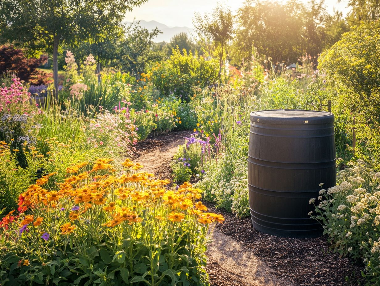 A vibrant garden thriving through drought-resistant techniques