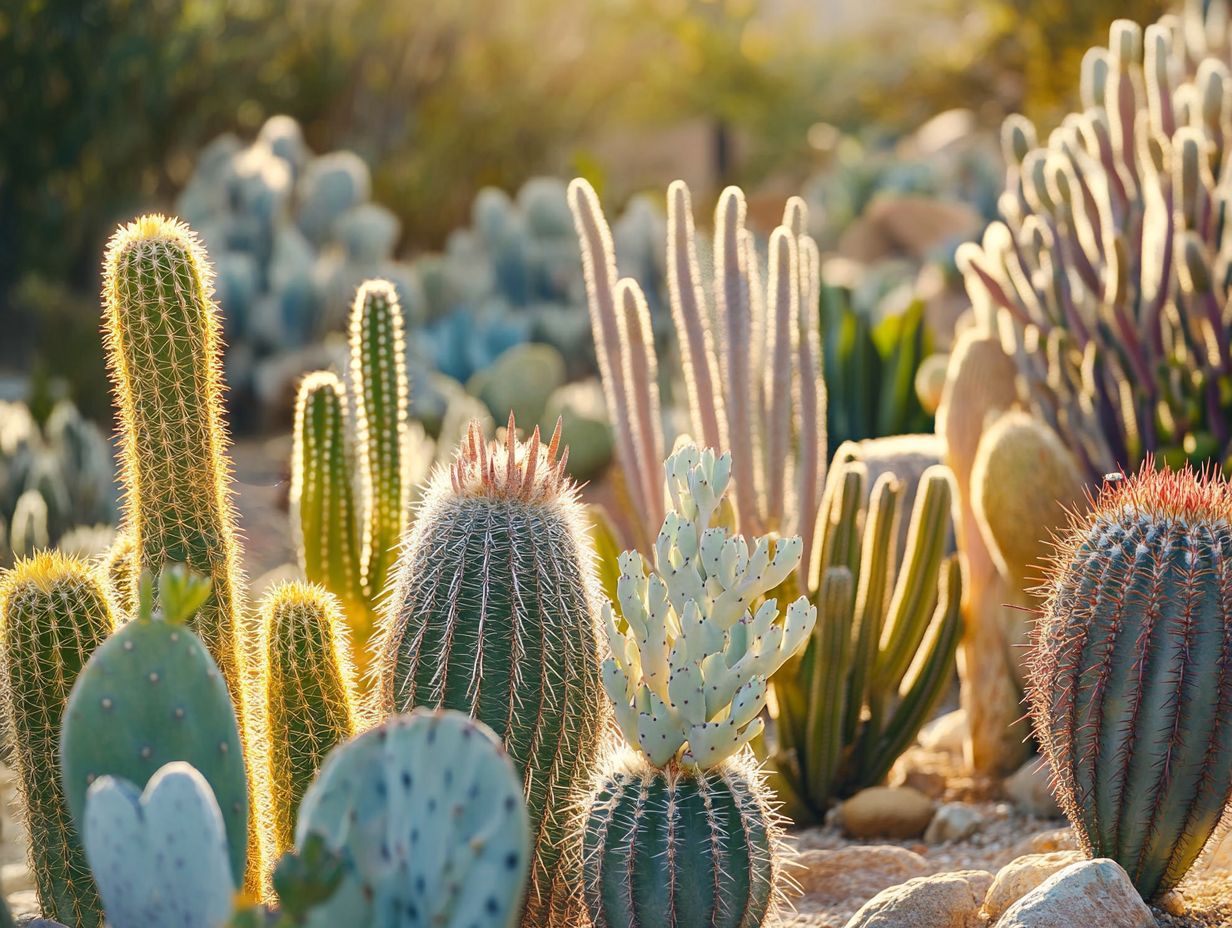 A collection of cacti varieties ideal for drought gardens