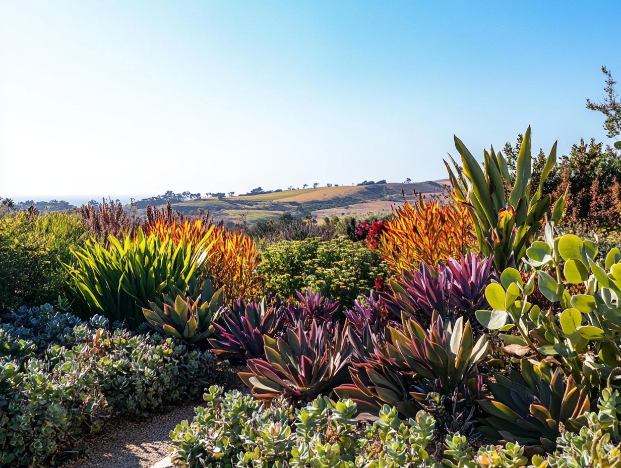 Illustration of drought-resistant plants combatting climate change.