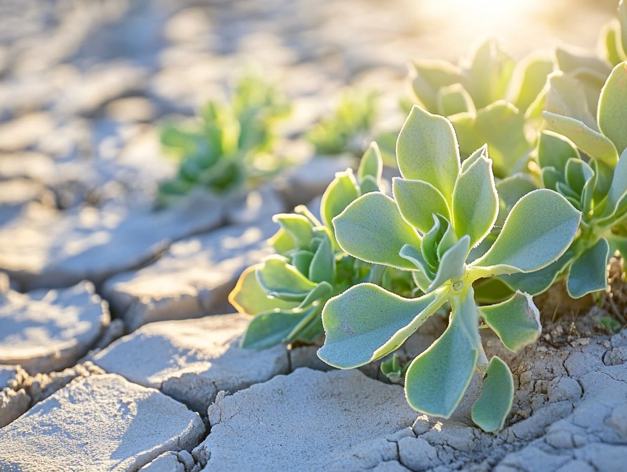 Drought-resistant plants thriving in arid conditions