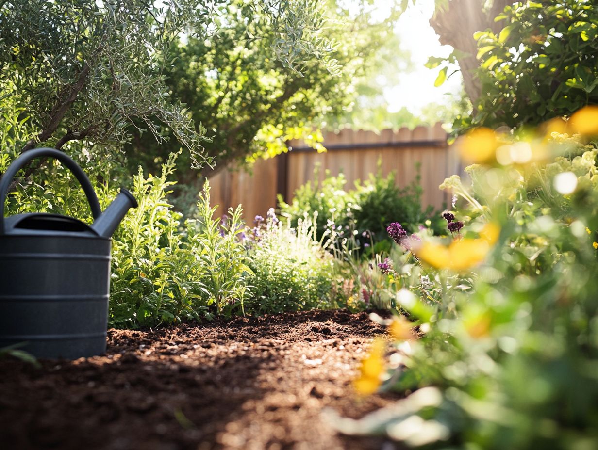 Illustration of composting for drought-resistant gardening