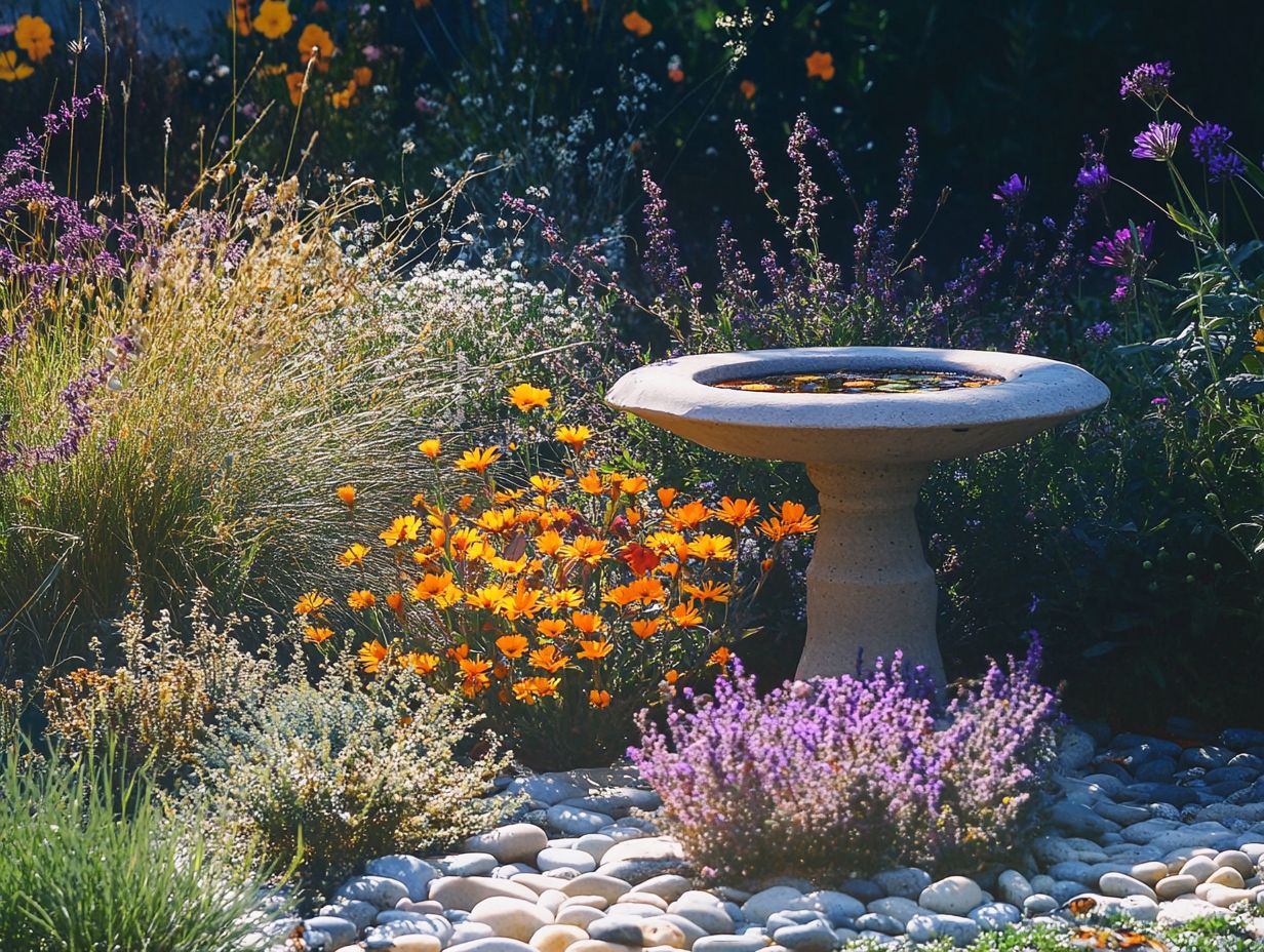 A vibrant California fuchsia in a drought garden