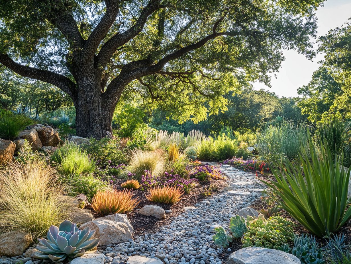 What are some drought-tolerant plants that can also provide shade?