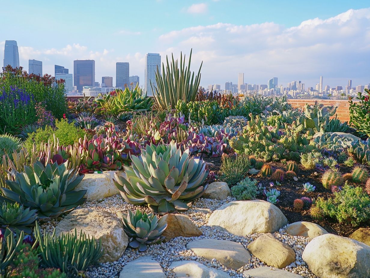 A vibrant drought-resistant garden showcasing various plants