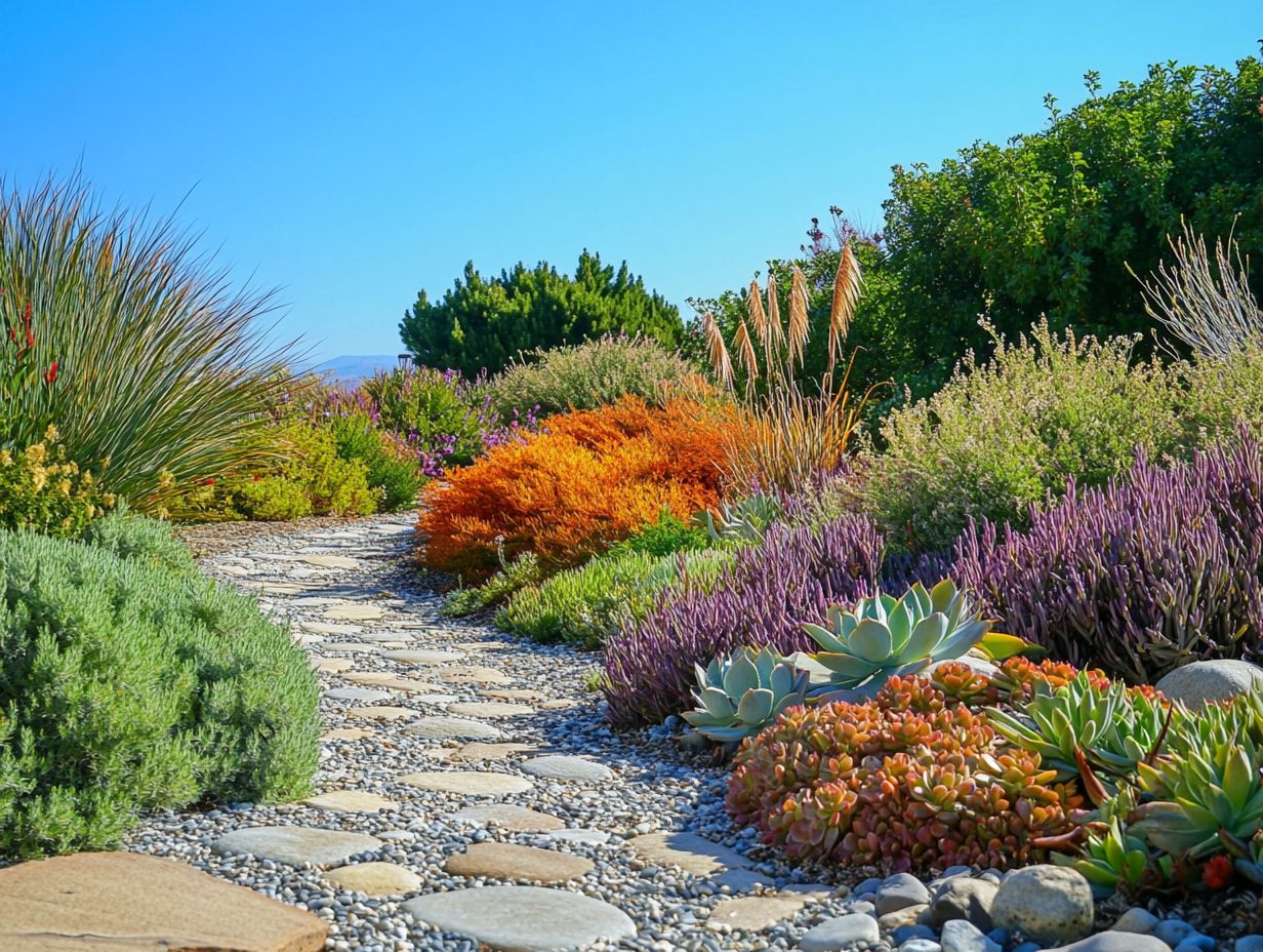 A garden featuring drought-resistant plants