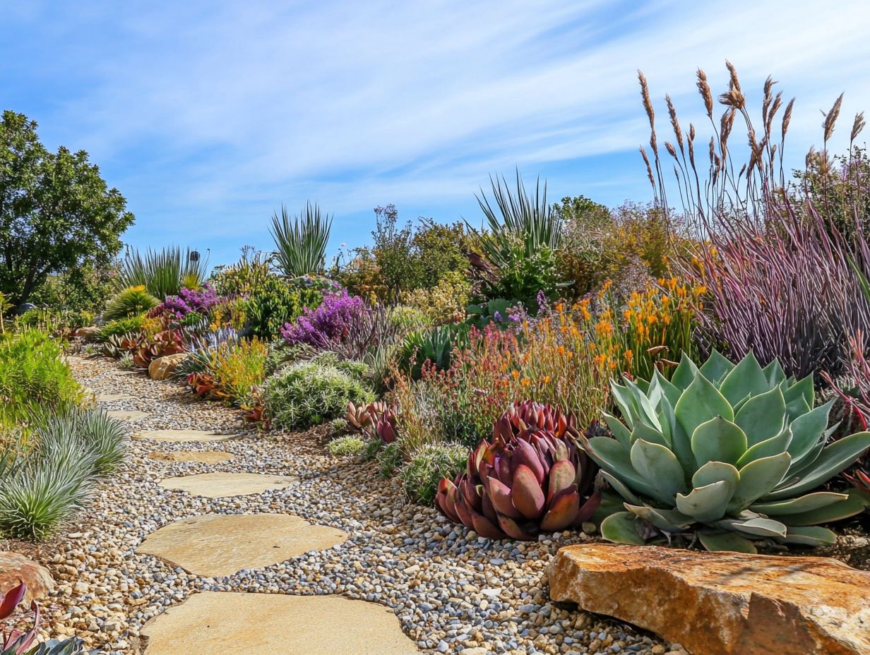 An informative graphic about drought-resistant landscaping trends for 2024