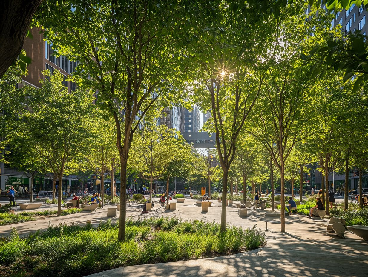 Illustration of drought-resistant trees for urban areas