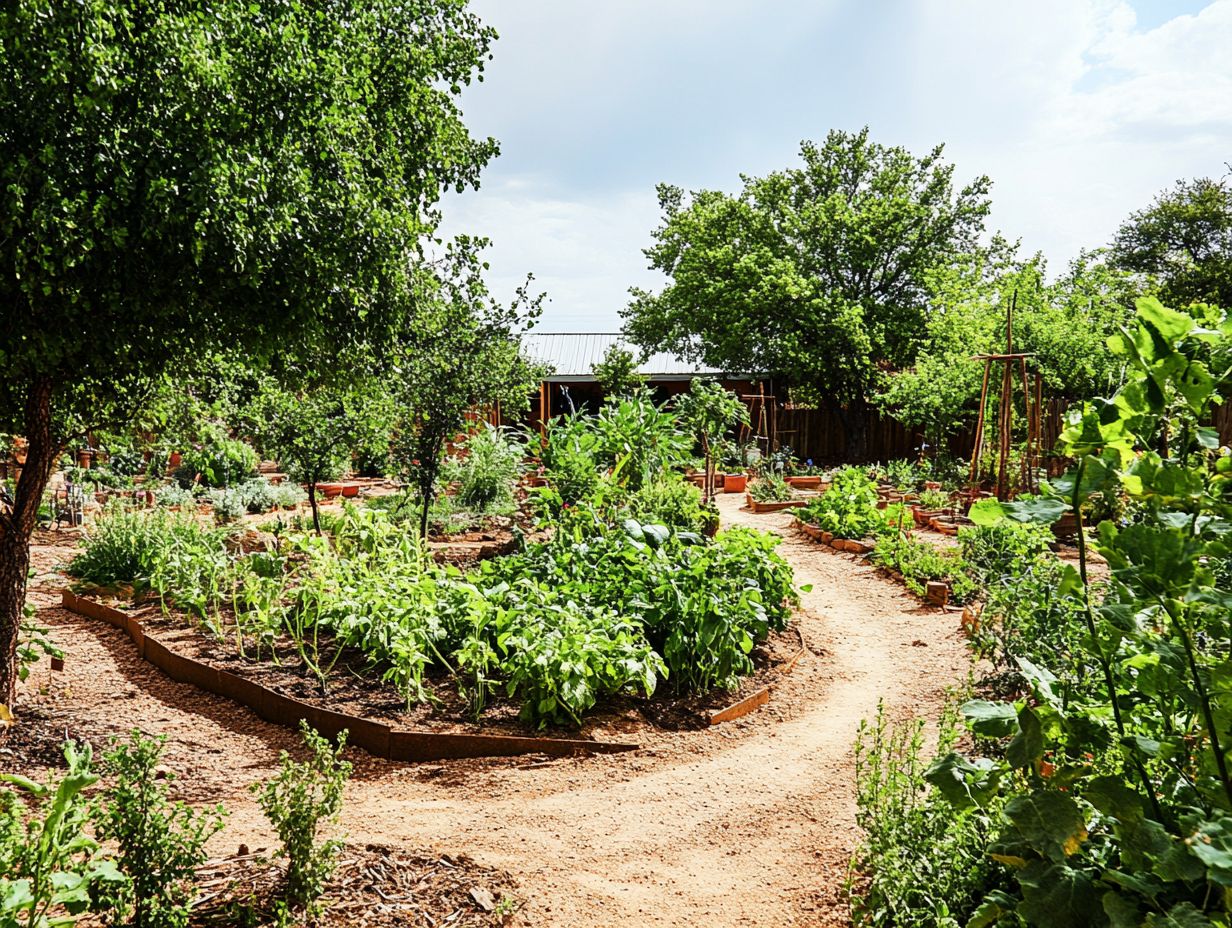 Illustration showcasing the benefits of permaculture in drought-prone regions.