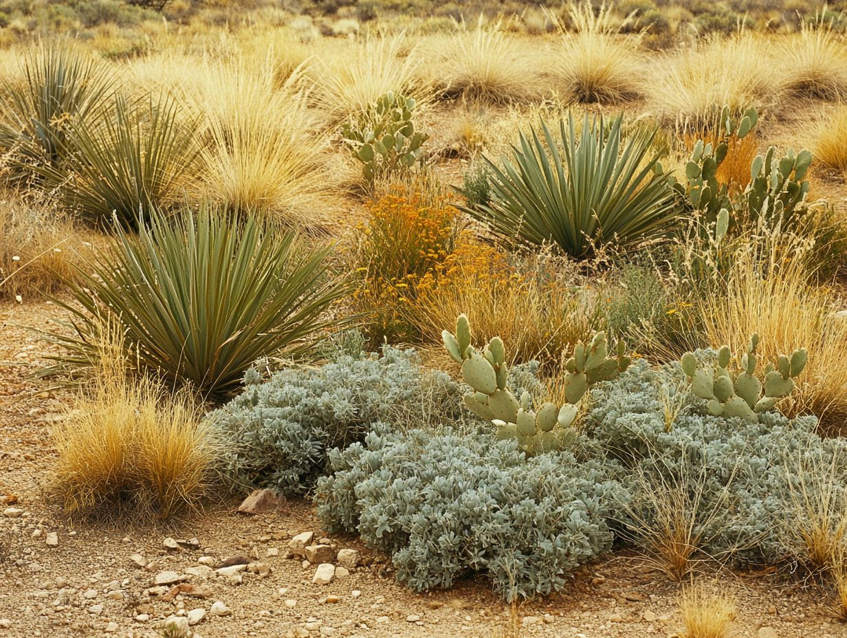 Illustration of key takeaways about drought-resistant plants and their benefits.