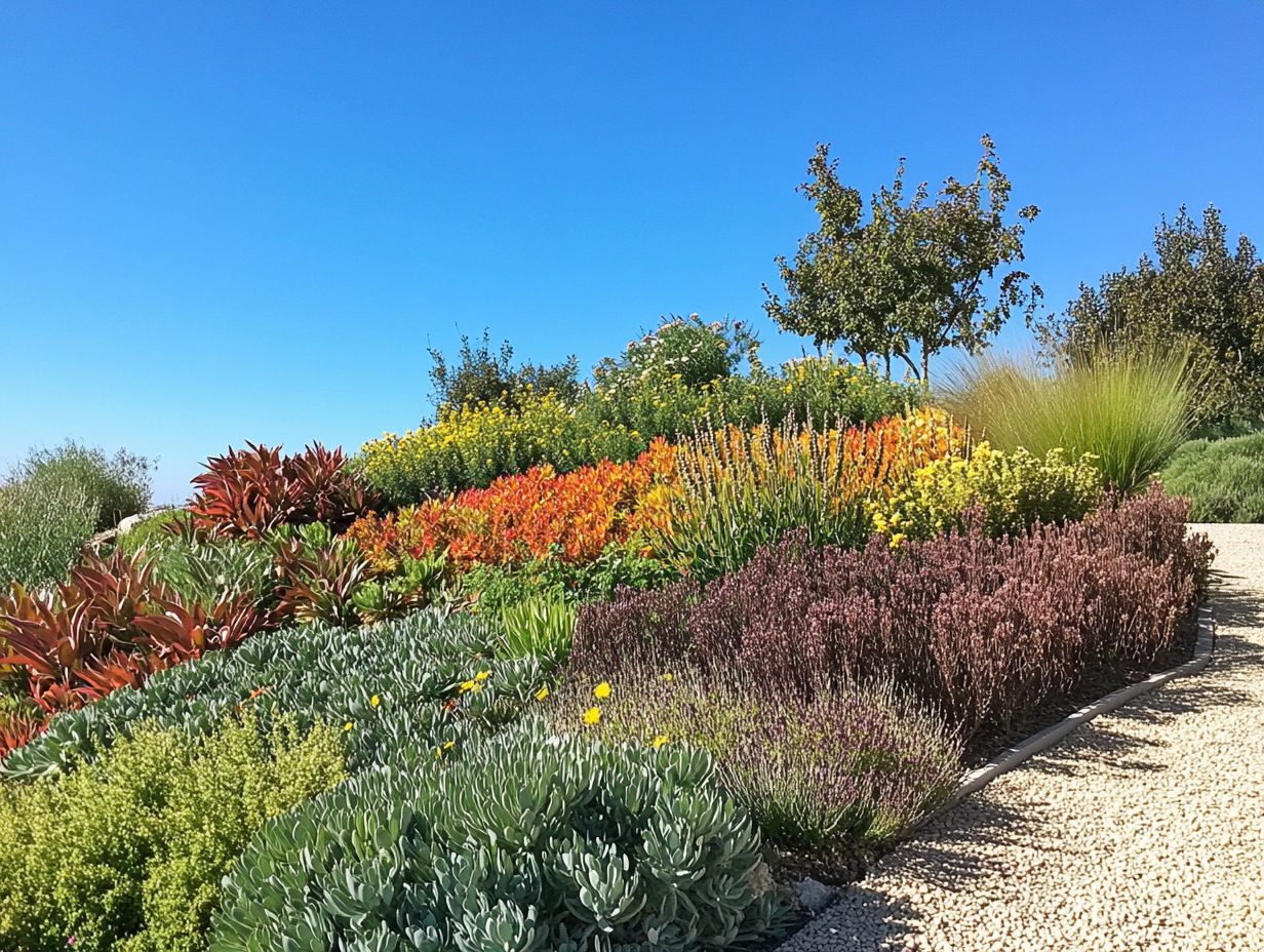 A visually appealing garden showcasing drought-resistant plants