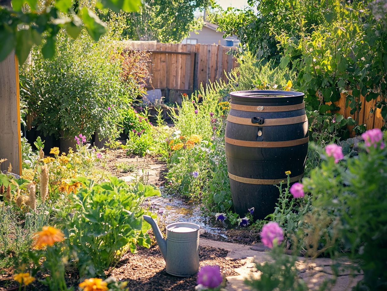 Illustration comparing DIY rainwater systems with pre-made options for gardening