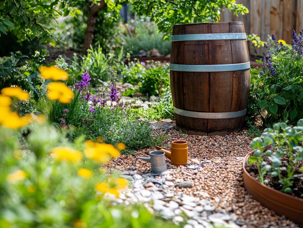 Illustration comparing DIY rainwater systems with pre-made options for gardening