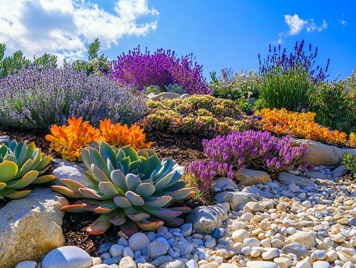 Illustration of effective watering practices for a drought-resistant garden