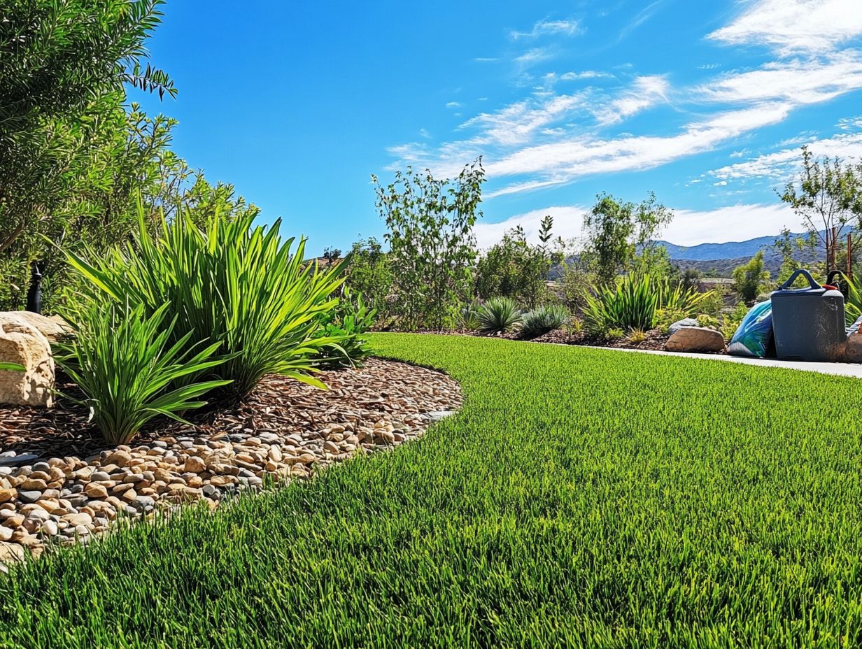 A lush green lawn prepared for drought conditions