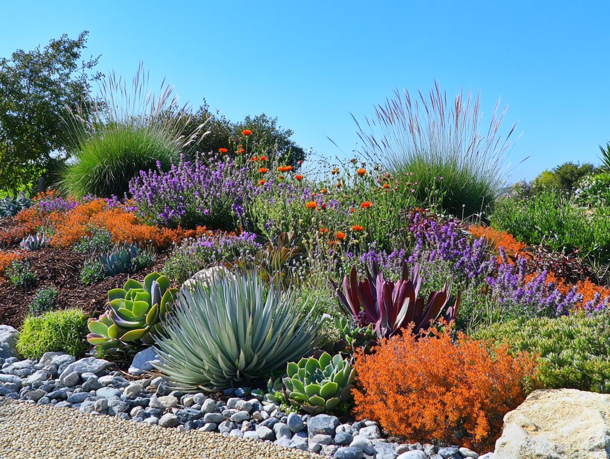 Illustration of environmental and cost benefits of drought-tolerant gardens