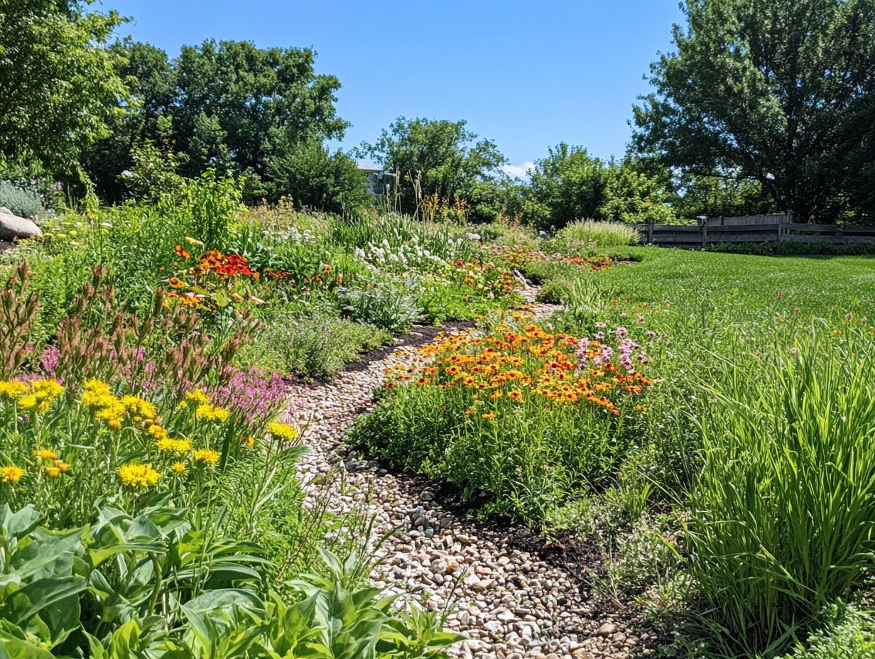 A lush, thriving rain garden in perfect condition