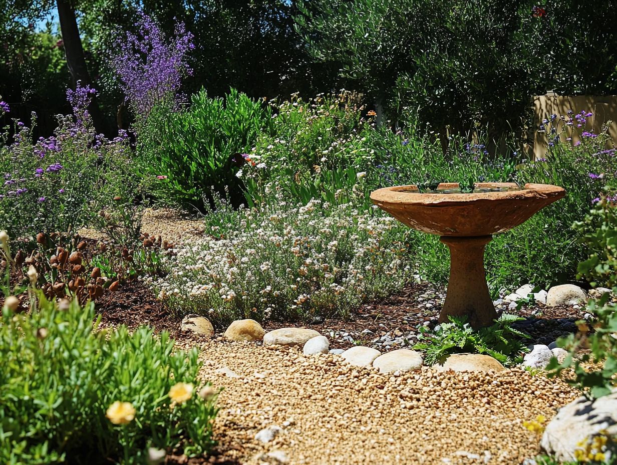 A beautiful drought garden showcasing various native plants