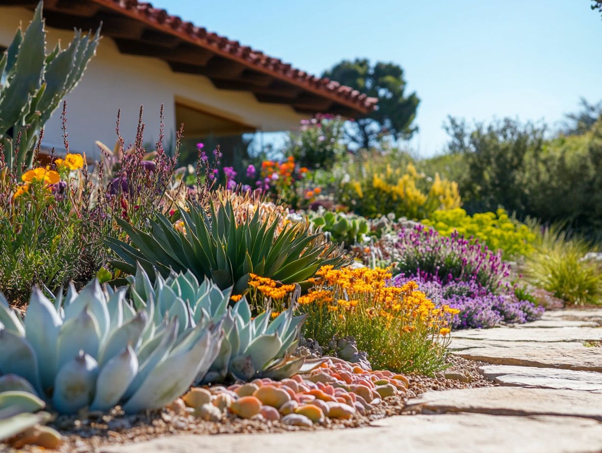 An overview of preparing a garden for drought conditions, featuring drought-resistant plants.