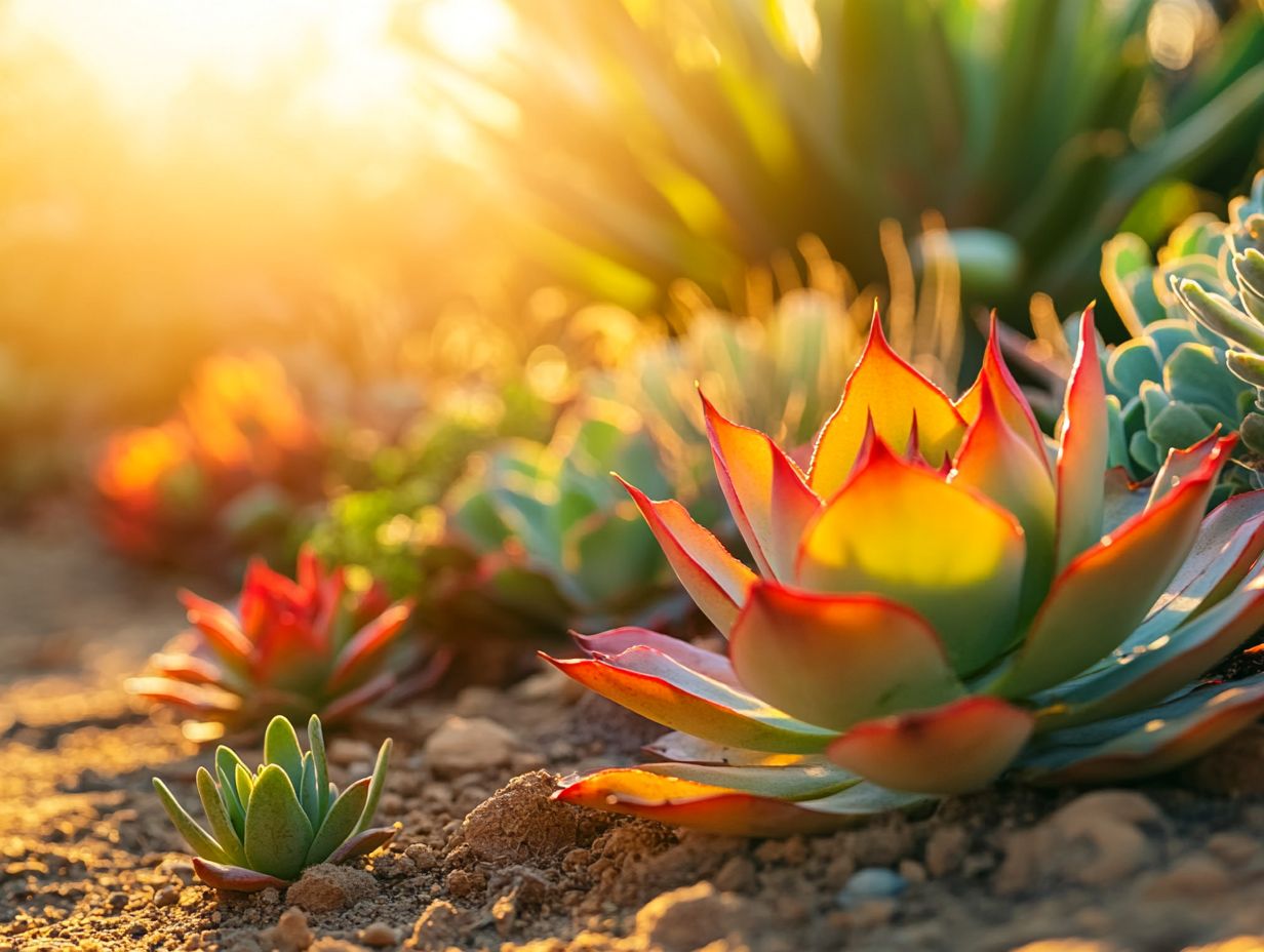 Illustration of various drought-resistant plants