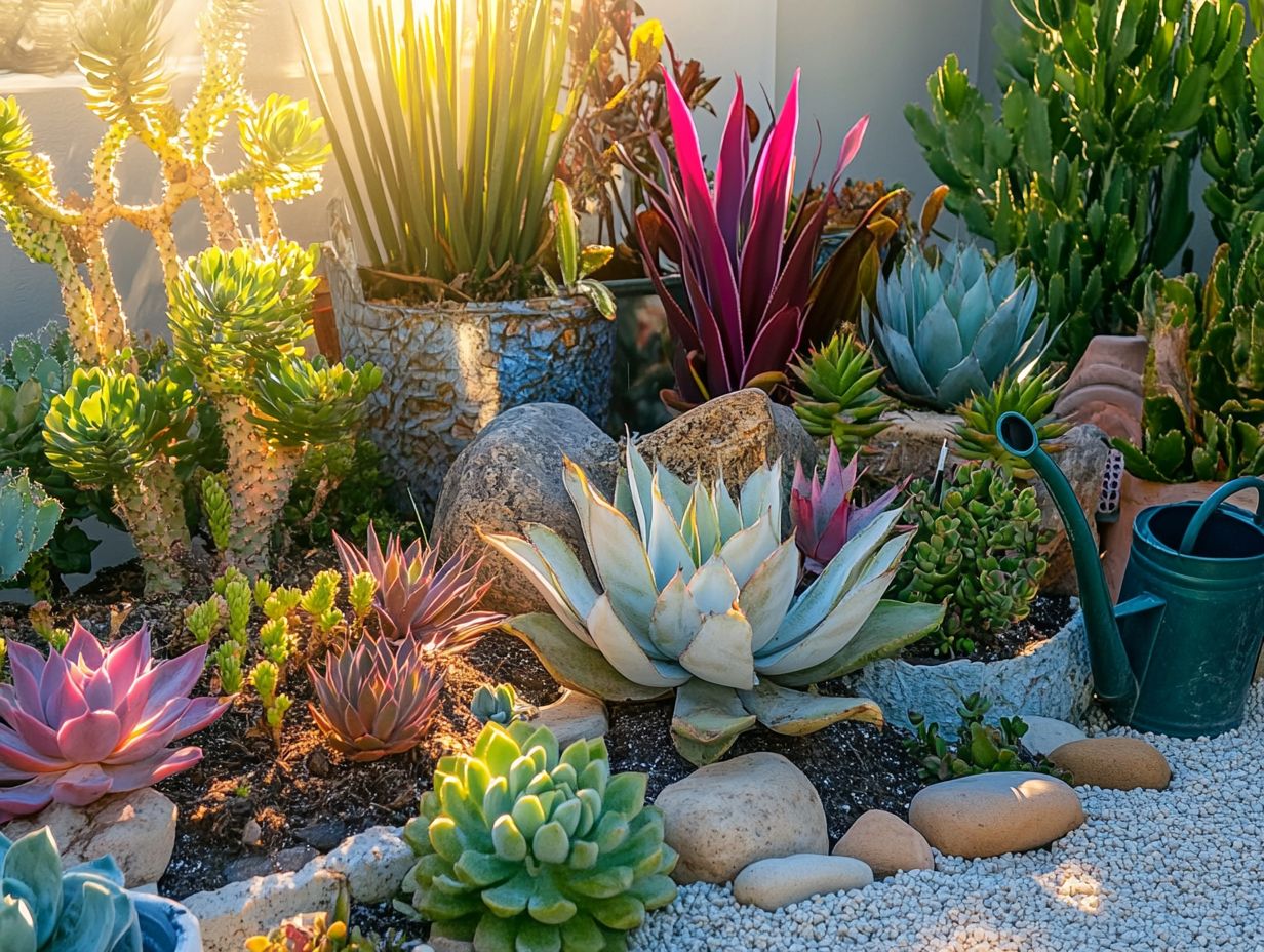 A healthy drought-resistant garden showcasing various plants