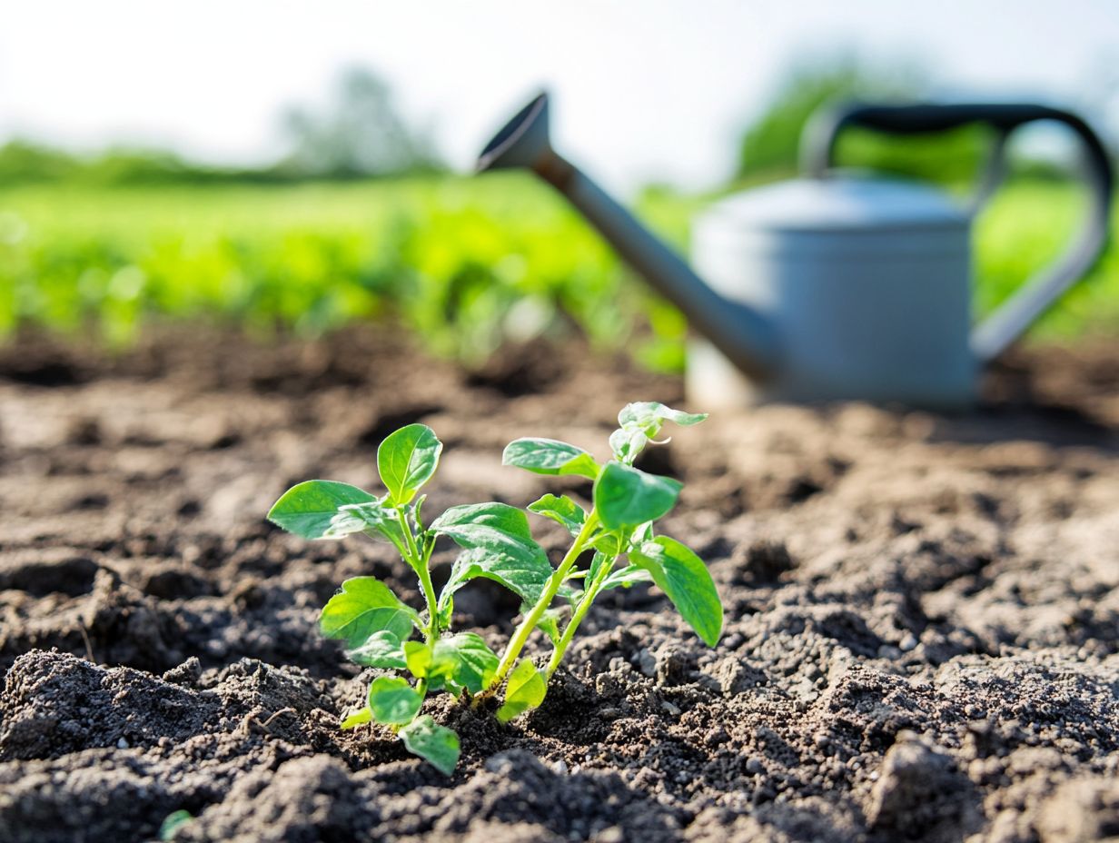 An illustration showing techniques to maintain soil quality during a drought.