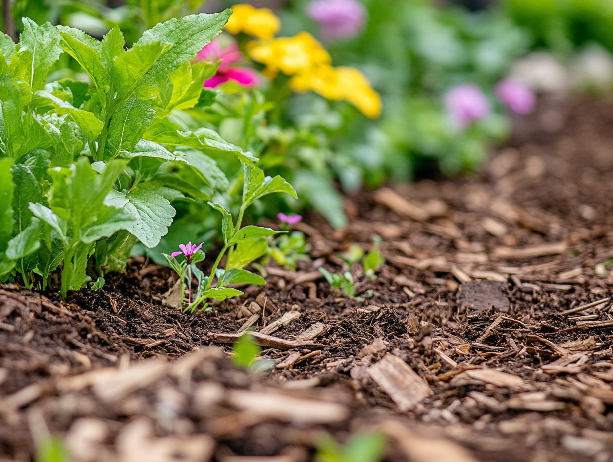 Example of mulch for moisture retention