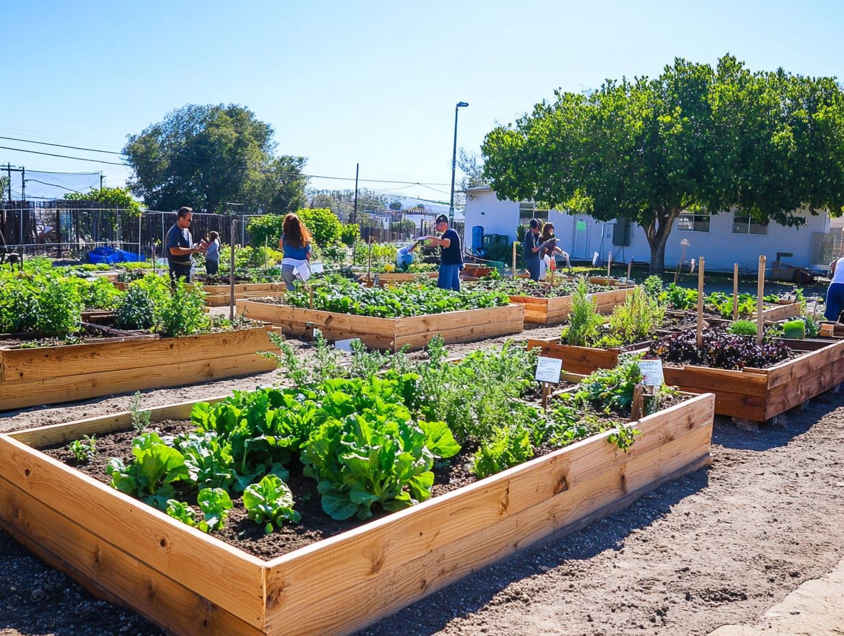 Visual guide on selecting the ideal location for a drought-resistant community garden.