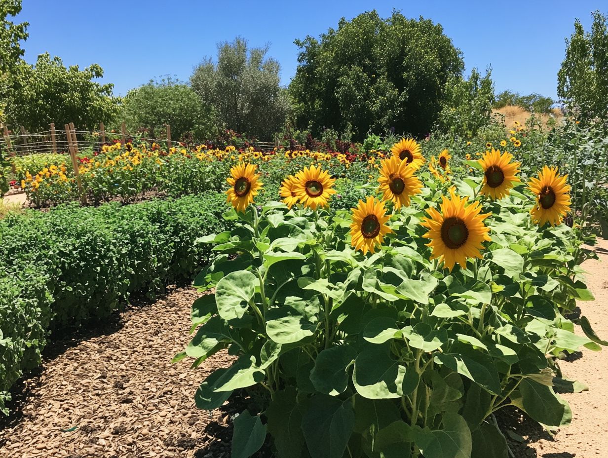 A beautifully designed garden using companion planting techniques