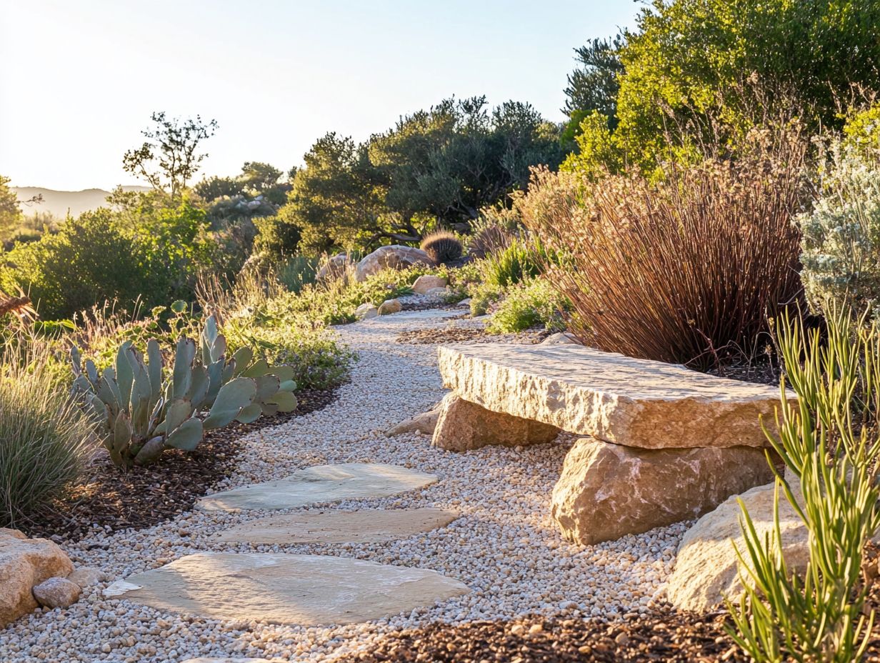 Integrating hardscaping in drought areas