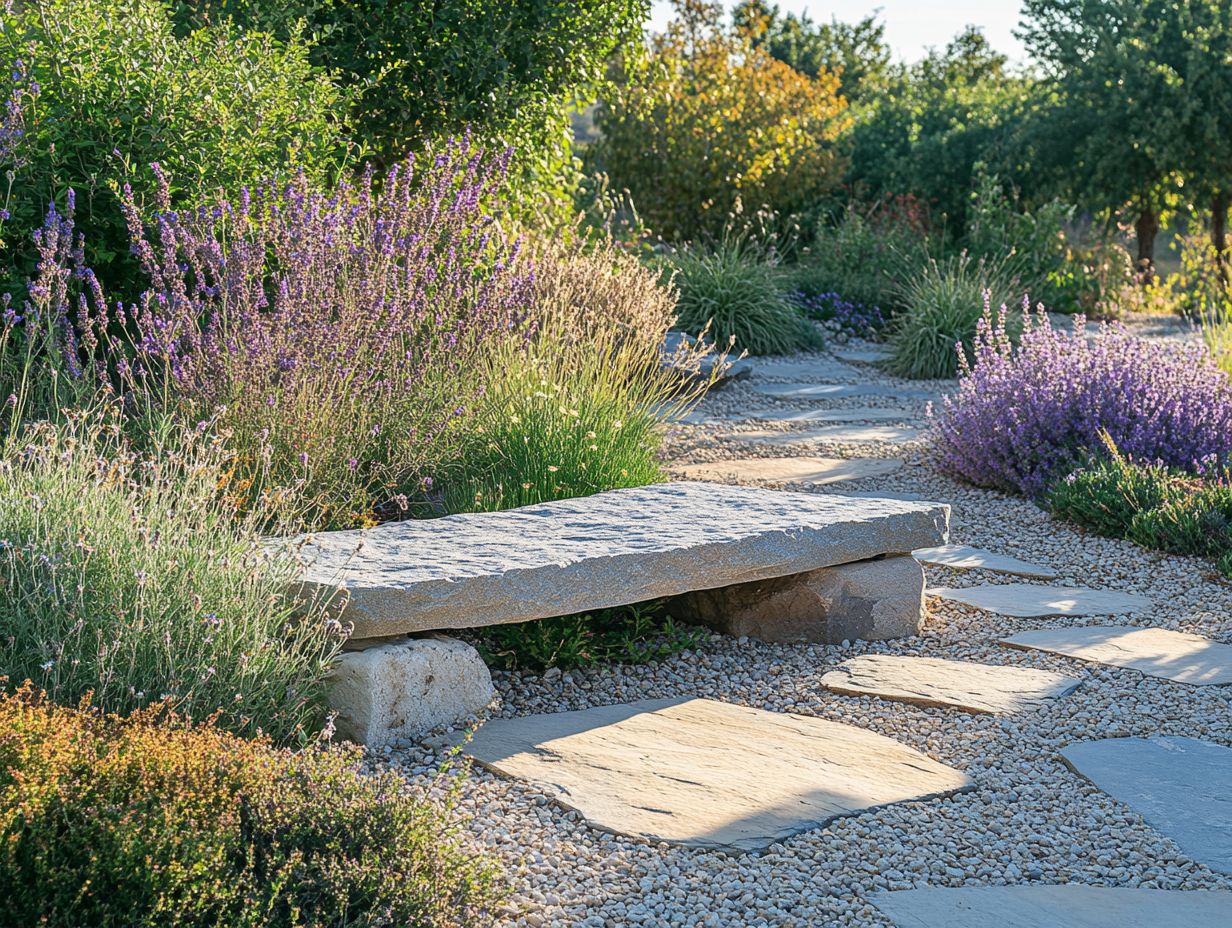 Beautiful hardscaping design in a drought-resistant garden