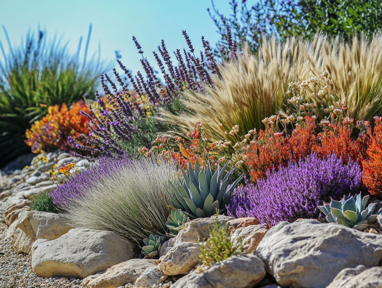 Image illustrating the benefits of plant companionship in drought-tolerant gardens.