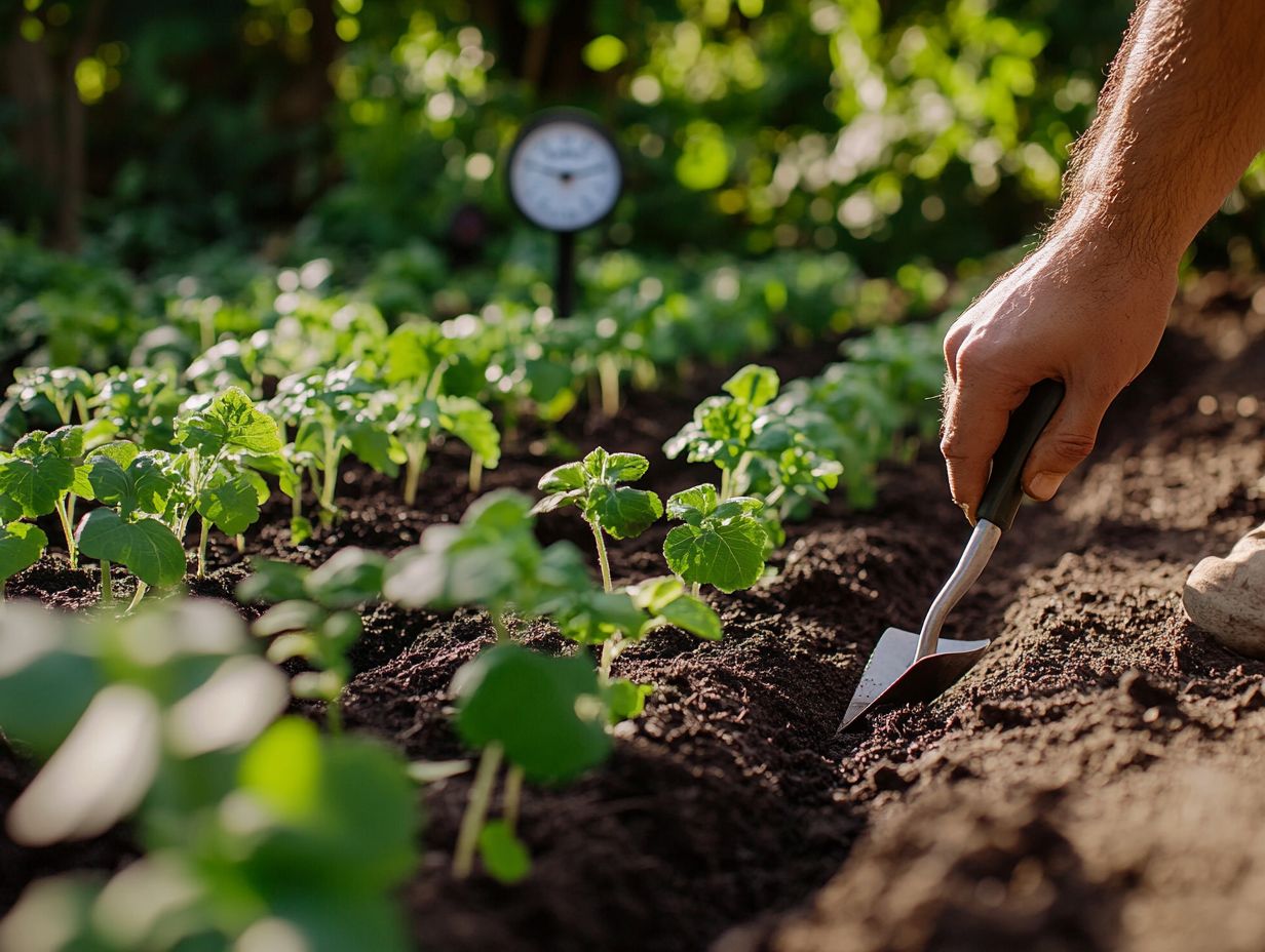 Illustration of effective planting techniques for improved water retention in gardens.