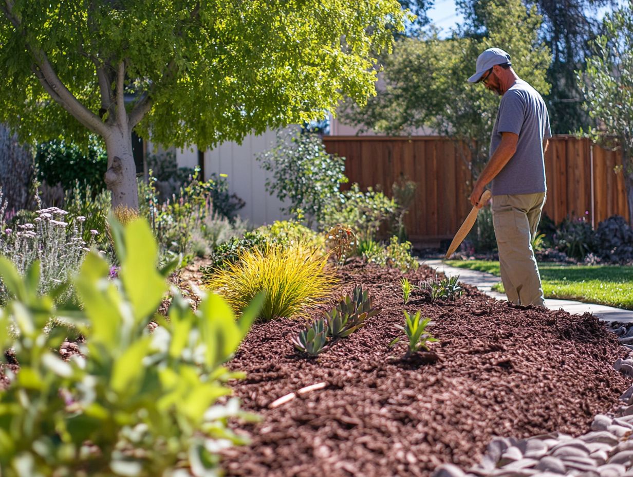 Different types of mulch for drought-tolerant plants