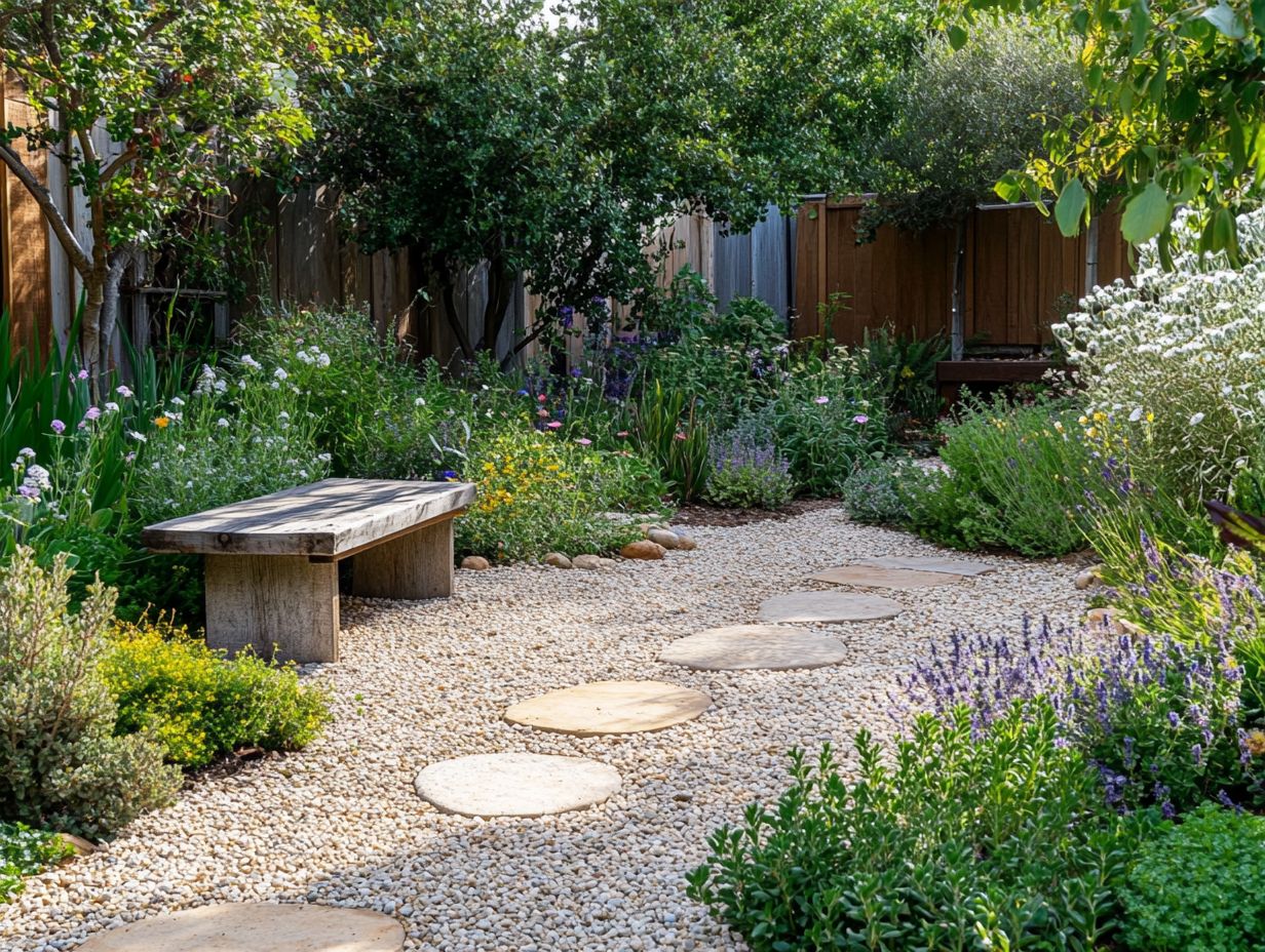 Image showcasing frequently asked questions about small space landscaping for drought areas