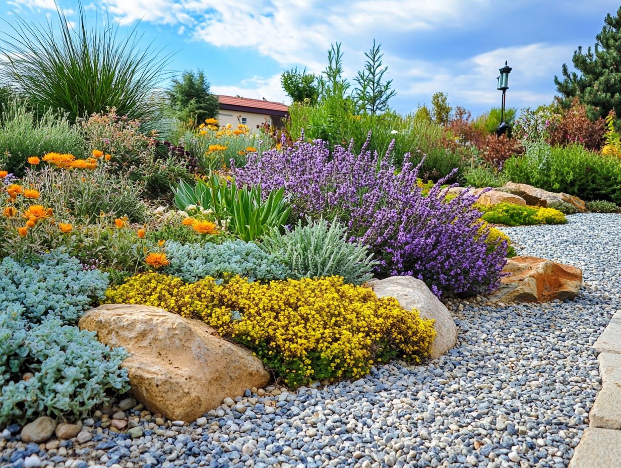 Illustration of xeriscaping techniques