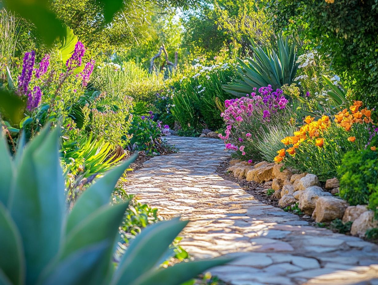 Drought-resistant plants in a beautiful garden