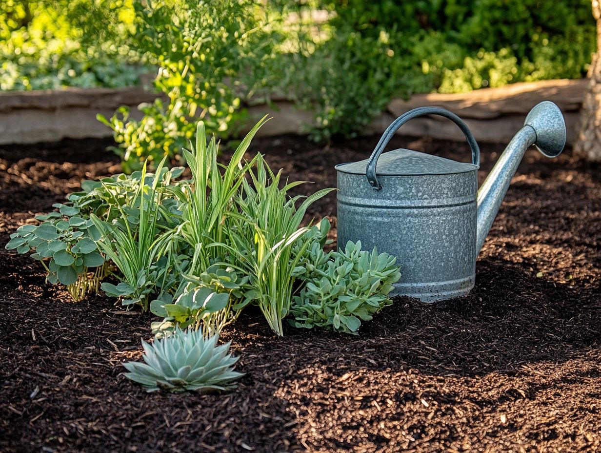 Various materials for mulching in drought gardening.