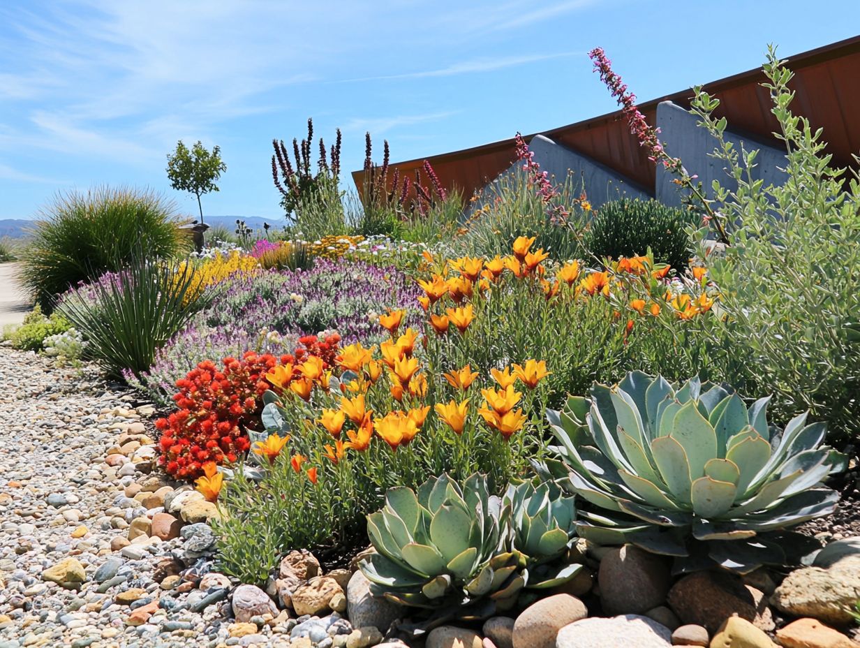 What are the benefits of using native drought-resistant plants?